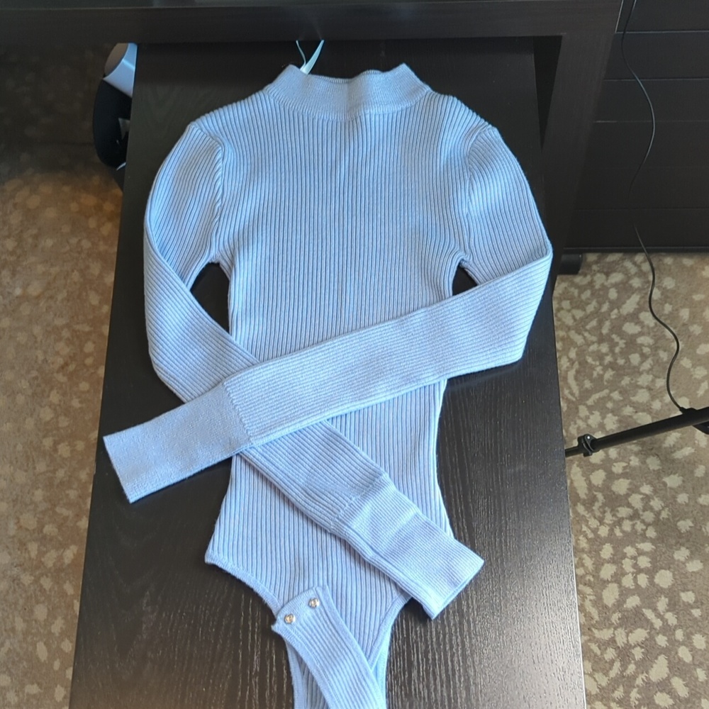 Blue long sleeve bodysuit